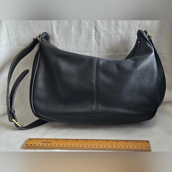 Vintage 80s Coach Black Leather Bag - Picture 2 of 8